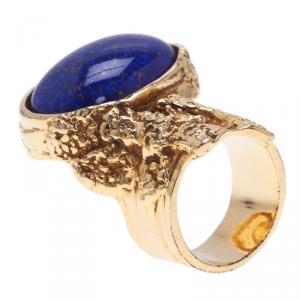 مملوكة مسبقًا Saint Laurent Paris Gold Arty Ring Size 60