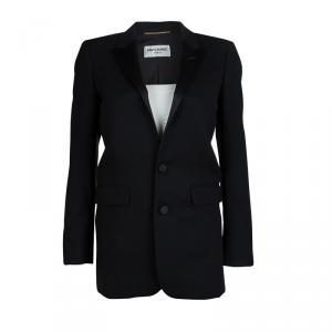 Saint Laurent Paris Black Wool Buttondown Blazer S