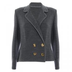 Saint Laurent Paris Grey Striped Blazer M