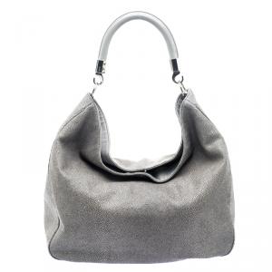 Saint Laurent Paris Grey Stingray Embossed Leather Roady Hobo