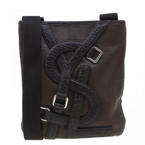 Saint Laurent Paris Brown Leather Small Vavin Messenger Bag
