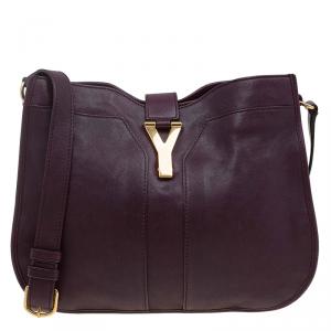 مملوكة مسبقًا Saint Laurent Paris Burgundy Leather Medium Cabas Chyc Shoulder Bag