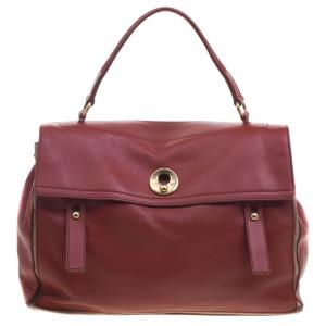 Saint Laurent Paris Copper Brown Leather Muse Two Satchel
