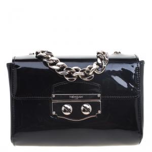 مملوكة مسبقًا Saint Laurent Paris Black Patent Leather Le Sixieme Shoulder bag