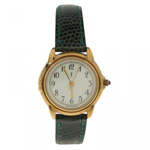 Saint Laurent Paris Gold-Plated Stainless Steel Classic Women's Wristwatch 28MM