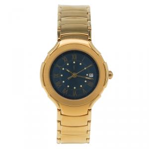 Saint Laurent Paris Blue Gold-Plated Stainless Steel Classic Women's Wristwatch 28MM