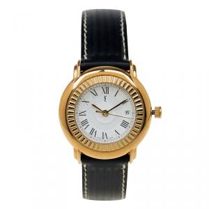 Saint Laurent Paris White Gold-Plated Stainless Steel Classic Women's Wristwatch 29MM