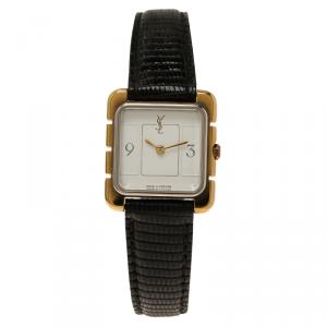 Saint Laurent Paris White Gold-Plated Steel Women's Wristwatch 22MM