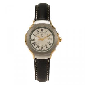 Saint Laurent Paris Silver Gold-Plated Stainless Steel Classic Women's Wristwatch 28MM