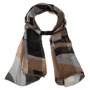 Pre Owned Salvatore Ferragamo Brown Printed Silk Stole 