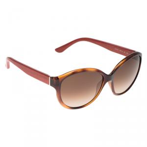 Salvatore Ferragamo Tortoise and Red SF717S Oval Sunglasses