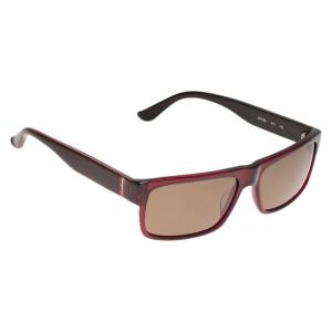 Salvatore Ferragamo Burgundy SF618S Rectangle Sunglasses