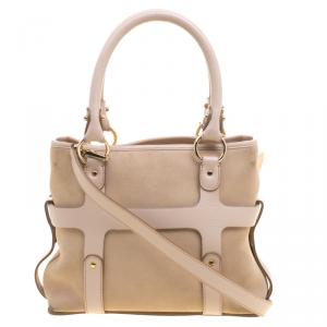 مملوكة مسبقًا Salvatore Ferragamo Beige Suede and Leather Mini Shopper Tote