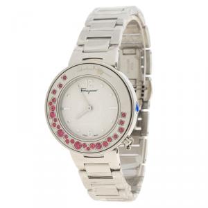 Salvatore Ferragamo Cream Stainless Steel Gancino FF5010013 Women's Wristwatch 36MM
