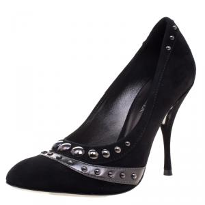 Sebastian Black Studded Suede Pumps Size 39
