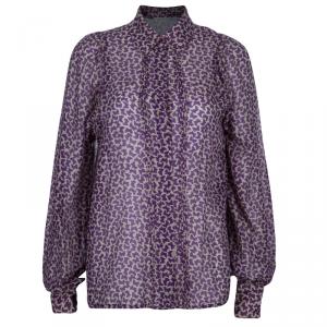 Pre Owned See by Chloe Purple Printed Chiffon Top M