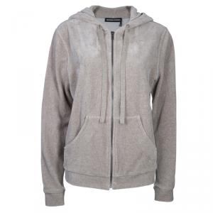 Sonia Rykiel Beige Zip Front Hoodie Jacket XL