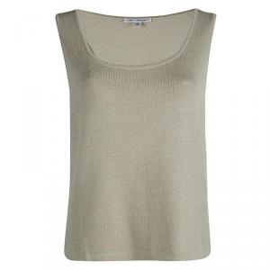 St. John Pastel Green Knit Sleeveless Top M