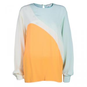 مملوكة مسبقًا Stella McCartney Colorblock Chiffon Top L