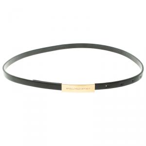 Stella McCartney Black Faux Leather Skinny Belt 70 CM