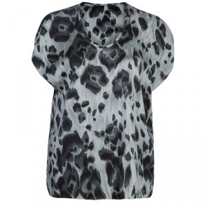 Pre Owned Stella McCartney Grey Leopard Print Top M