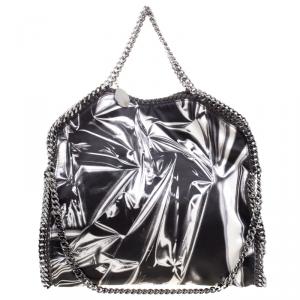 Stella McCartney Black/White Satin Small Falabella Tote