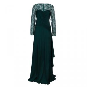 Tadashi Shoji Green Lace Gown L