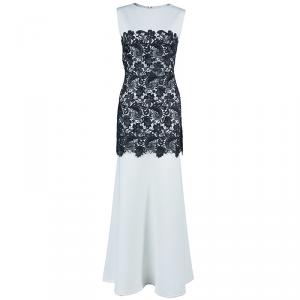 Tadashi Shoji Monochrome Lace Detail Gown XL