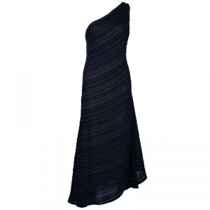 Tadashi Shoji Navy Blue One Shoulder Dress XL
