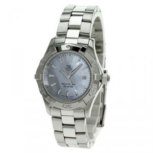 Tag Heuer Blue Mother of Pearl Stainless Steel Aquaracer Women's Wristwatch 28MM