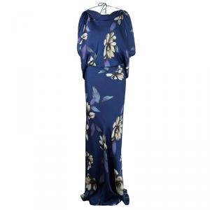 Temperly London Blue Flower Print Maxi Dress M