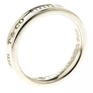 Tiffany & Co.1837 Silver Narrow Band Ring Size 50
