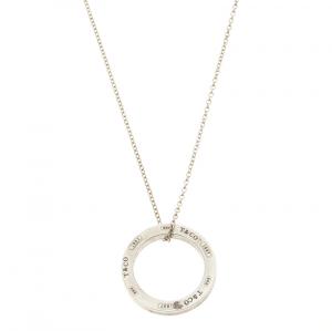 Pre Owned Tiffany & Co. 1837 Circle Silver Medium Pendant Necklace