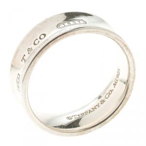 Pre Owned Tiffany & Co. 1837 Silver Band Ring Size 55