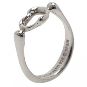 Tiffany & Co. Elsa Peretti Open Heart Silver Ring Size 49