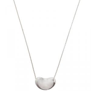 Pre Owned Tiffany & Co. Elsa Peretti Bean Silver Pendant Necklace