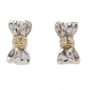 Pre Owned Tiffany & Co. Bow Silver Clip On Earrings