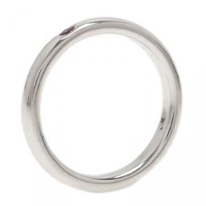 Pre Owned Tiffany & Co. Elsa Peretti Pink Sapphire Silver Band Ring Size 50.5