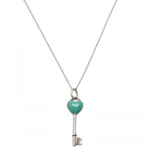 Pre Owned Tiffany & Co. Tiffany Keys Heart Key Silver Charm Necklace