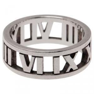 Pre Owned Tiffany & Co. Atlas Silver Open Band Ring Size 51