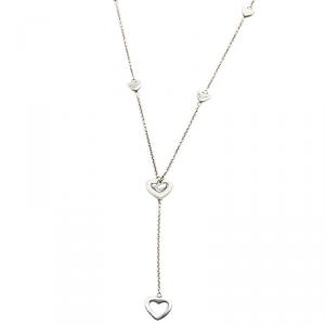 Pre Owned Tiffany & Co. Heart Link Lariat Silver Necklace