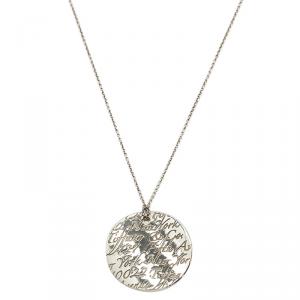Pre Owned Tiffany & Co. Tiffany Notes Round Silver Pendant Necklace