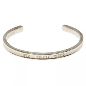 Pre Owned Tiffany & Co. 1837 Narrow Silver Open Cuff Bracelet Size 15CM