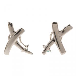 Tiffany & Co. Paloma Picasso X Silver Stud Pierced Clip-on Earrings