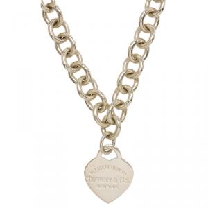 Pre Owned Tiffany & Co. Return To Tiffany Heart Tag Silver Chain Necklace