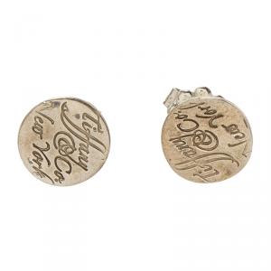 Pre Owned Tiffany & Co. Tiffany Notes Round Silver Stud Earrings