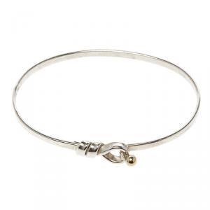 Tiffany & Co. Love Knot Hook Eye Silver & 18K Gold Bracelet 17cm
