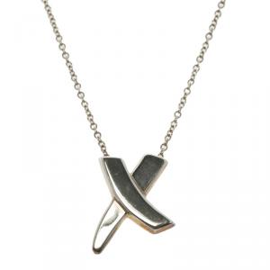 Pre Owned Tiffany & Co. Paloma's X Silver Pendant Necklace