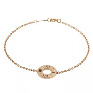 Pre Owned Tiffany & Co. Atlas Pierced Rose Gold Diamond Bracelet