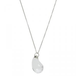 Pre Owned قلادة تيفاني & كو. ألسا بريتي بلاتنيوم كريستال تيردروب